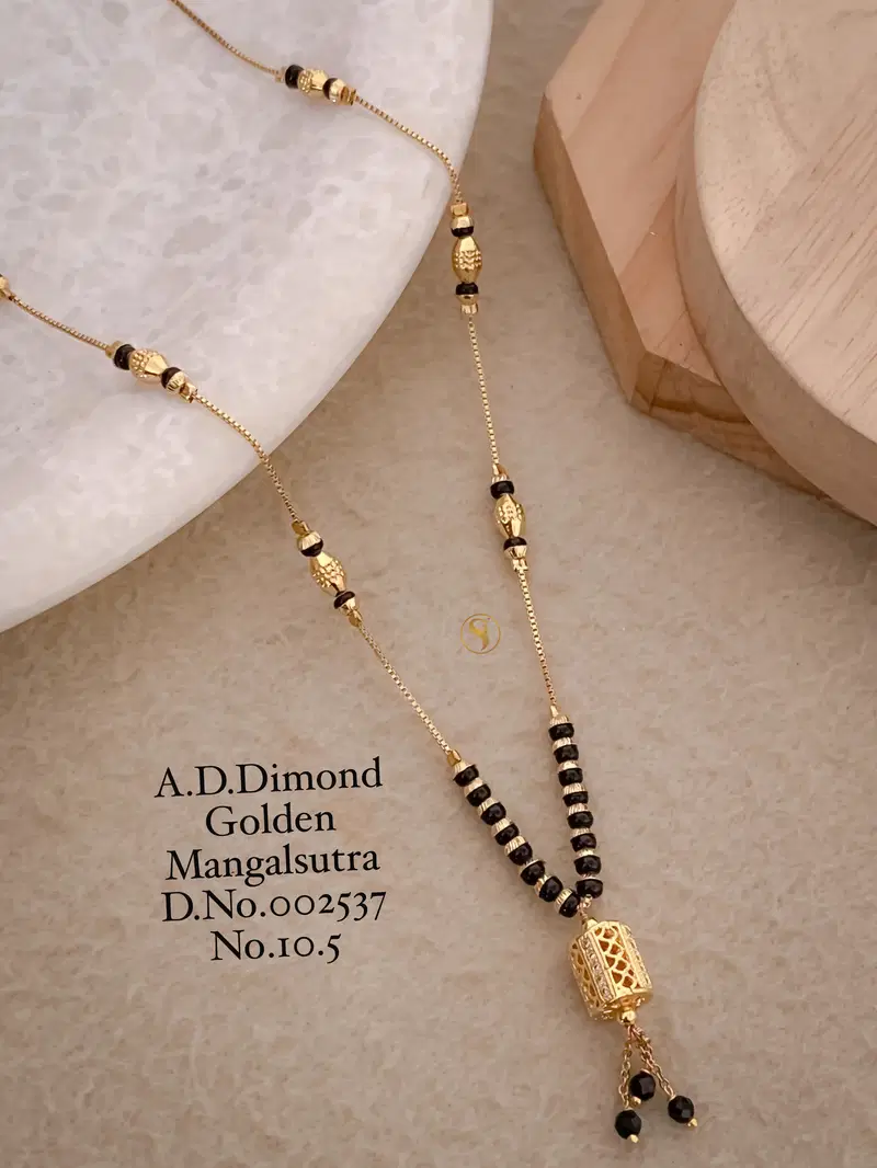 15 AD Diamond Daily Wear Golden Mangalsutra Wholesale Price In Surat

